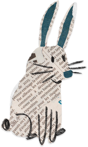 Collage Paper Cutout Rabbit